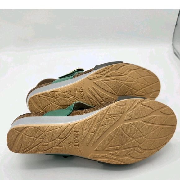 Naot Dynasty Jade Gray Cream Sandal Buckle Strap Womens Size 39 US 8 New - Picture 11 of 11